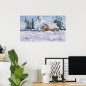 Poster BARN d'HIVER par SHARON SHARPE (Bureau à domicile)