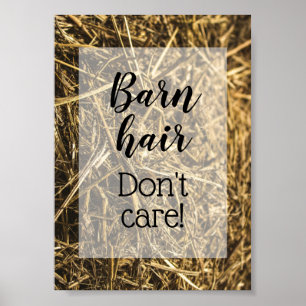 Poster Barn Hair Don't Care Funny Quote