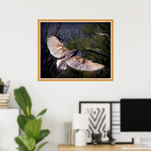 Poster Barn Owl à mi-vol (Bureau à domicile)
