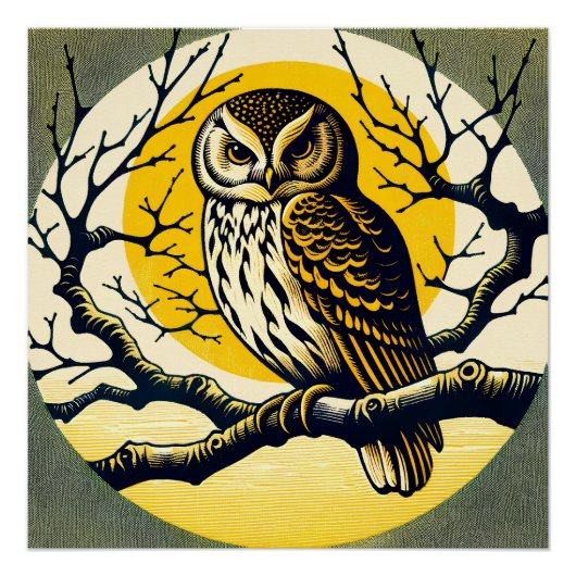 Poster Barn Owl Nature Lovers Owls Tree Jour des terres (Devant)
