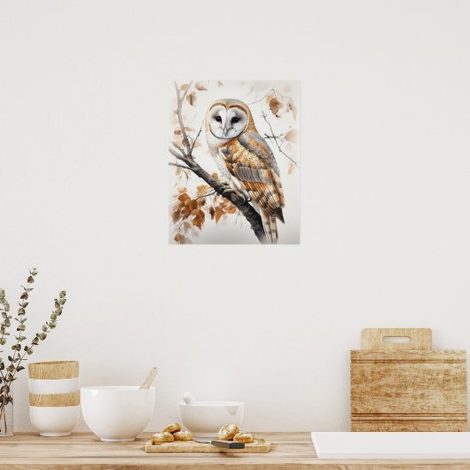 Poster Barn Owl Oisd Art Imprimer l'affiche (Cuisine)