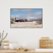 Poster Barnes rouges en hiver (Cuisine)