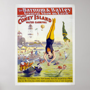 Poster Barnum & Bailey Coney Island Circus Publicité