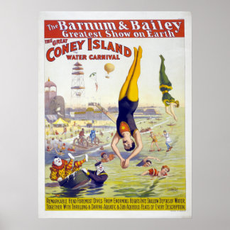 Poster Barnum & Bailey Coney Island Circus Publicité