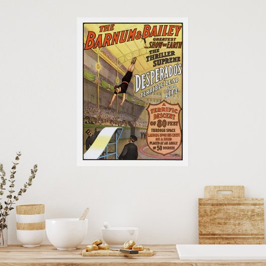 Poster Barnum & Bailey Leap for Life Circus Publicité (Cuisine)