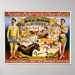 Poster Barnum et Bailey - cavaliers rivaux