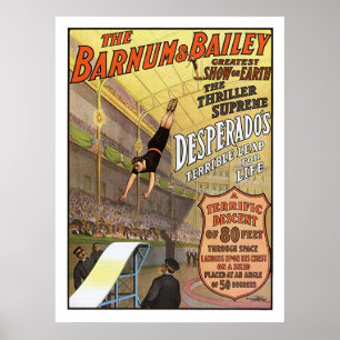 Poster Barnum et saut de Bailey pour la publicité de