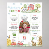 Poster Barnyard Animal Première année Photo Milestone Pos (Devant)