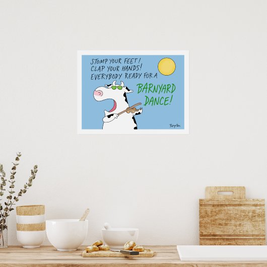 Poster Barnyard Dance Fiddle Cow par Sandra Boynton (Cuisine)