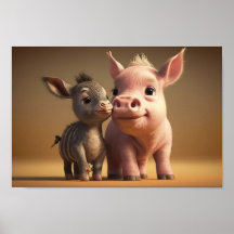 Barnyard Friends Series - Donkey and piglet