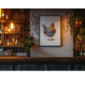 Poster Barnyard Splendor : Aquarelle Hen