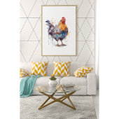 Poster Barnyard Splendor : Aquarelle Hen