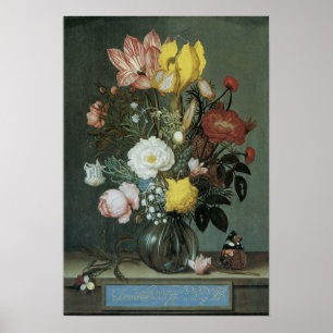 Poster Baroque ancien, Bouquet de fleurs dans un vase en 