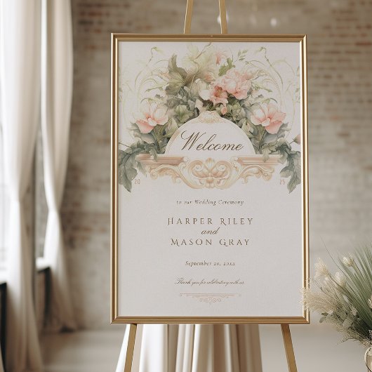 Poster Baroque Wedding Welcome Sign