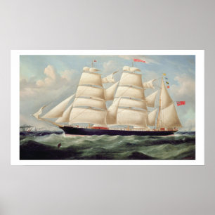 Poster Barque Clipper 'Clendovey' (huile sur toile)