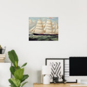 Poster Barque Clipper 'Clendovey' (huile sur toile) (Bureau à domicile)