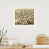 Poster Barrage de castor, WI Carte panoramique - 1867 (Cuisine)