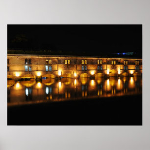 Poster Barrage Vauban à Strasbourg la nuit