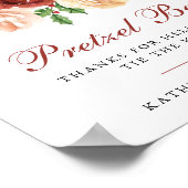 Poster Barre à bretzels de mariage aux rameaux de pin flo (Coin)