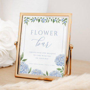 Poster Barre à fleurs Blue Hydrangea Fête des mariées