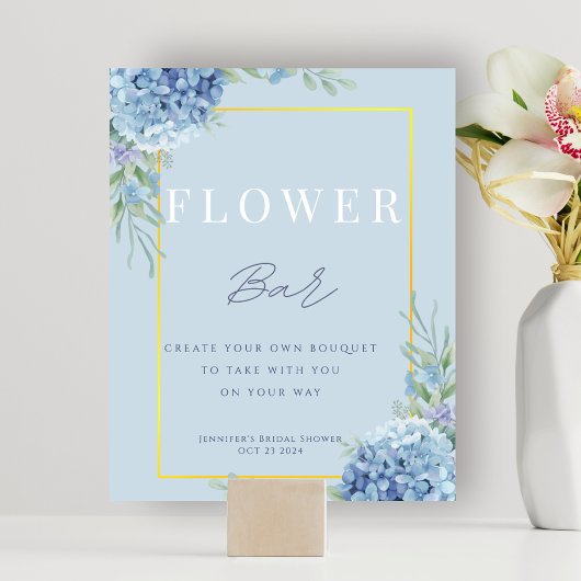 Poster Barre à fleurs Blue Hydrangea Fête des mariées