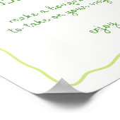 Poster Barre à fleurs manuscrite à cadre rose vert (Coin)