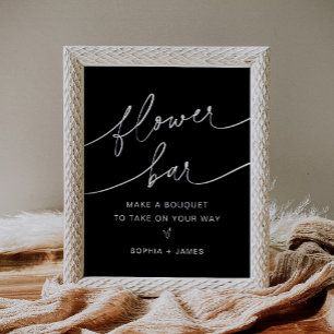 Poster Barre à fleurs NOIR, faites votre signe de bouquet