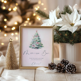 Poster Barre à mom-osa arbre de Noël d'hiver rose blush