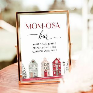 Poster Barre à Mom-osa pour Baby Shower d'hiver Il faut u