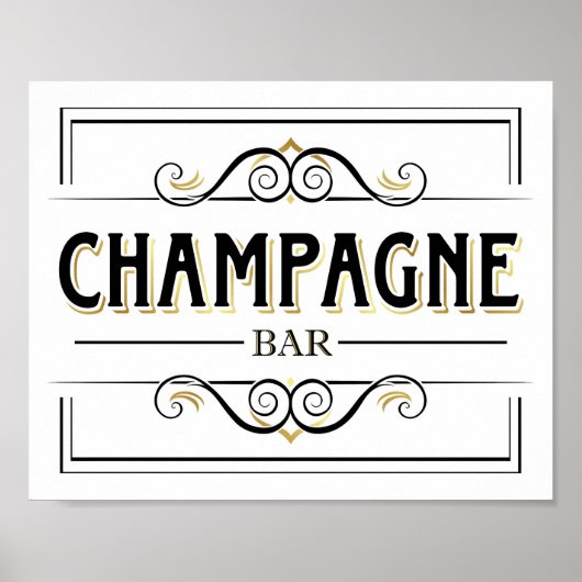 Poster BARRE CHAMPAGNE D'OR vintage SIGNE Imprimer (Devant)