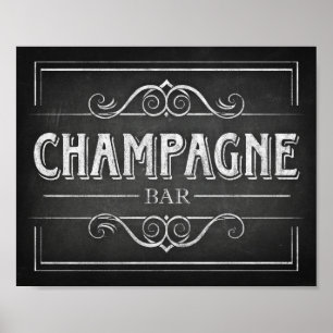 Poster BARRE CHAMPAGNE Style Chalk Signe Imprimer