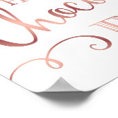 Poster BARRE CHAUD CHOCOLAT Chic Rose Gold Signe Imprimer (Coin)