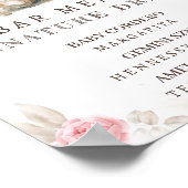 Poster Barre de Baby shower Rose Floral Teddy Bear (Coin)