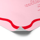 Poster Barre de boissons Retro Rose et Red Wavy Menu (Coin)