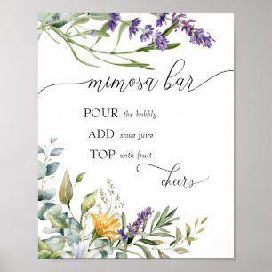 Poster Barre de bulles   Fleur sauvage de fleurs   Bar Mi