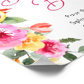 Poster Barre de bulles florales de fleurs d'agrumes (Coin)