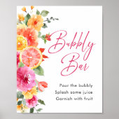 Poster Barre de bulles florales de fleurs d'agrumes (Devant)