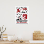 Poster Barre de cacao chaud mot art Noël (Cuisine)