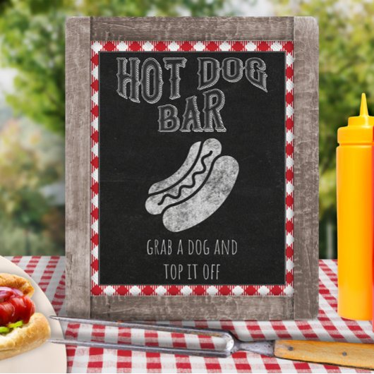 Poster Barre de Chien Chaud I Do BBQ Party Sign