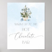 Poster Barre de chocolat chaud à l'arbre de Noël bleu (Devant)