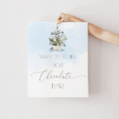 Poster Barre de chocolat chaud à l'arbre de Noël bleu