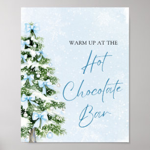 Poster Barre de Chocolat Chaud au Sapin de Noël aux Ruban
