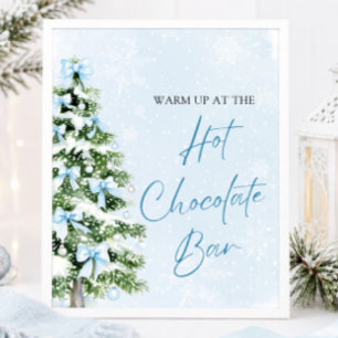 Poster Barre de Chocolat Chaud au Sapin de Noël aux Ruban