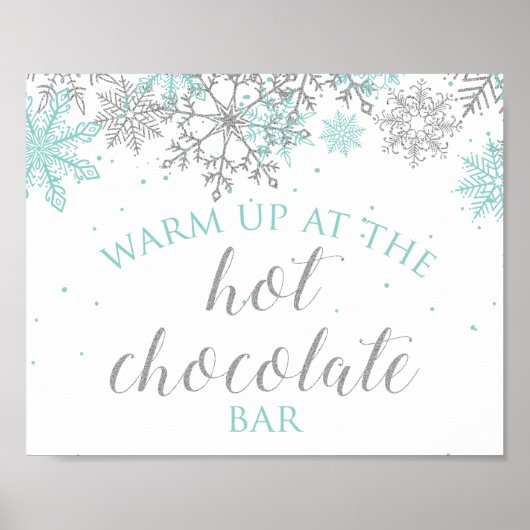 Poster Barre de Chocolat Chaud Hiver Onederland Sarcelle (Devant)