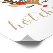 Poster Barre de chocolat chaud Renne de Noël Or (Coin)
