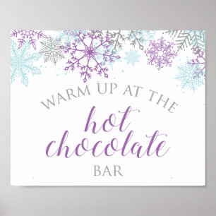 Poster Barre de Chocolat Chaud Winter Onederland Violet