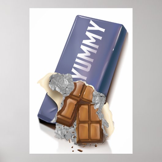 Poster Barre de chocolat délicieux (Devant)