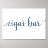Poster Barre de cigares simple | Dusty Blue Any Event Sig (Devant)