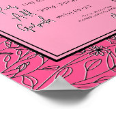 Poster Barre de douche à fleurs rose et noir (Coin)