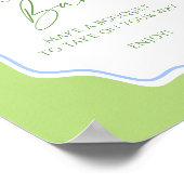 Poster Barre de fleurs à cadre bleu bleu vert (Coin)